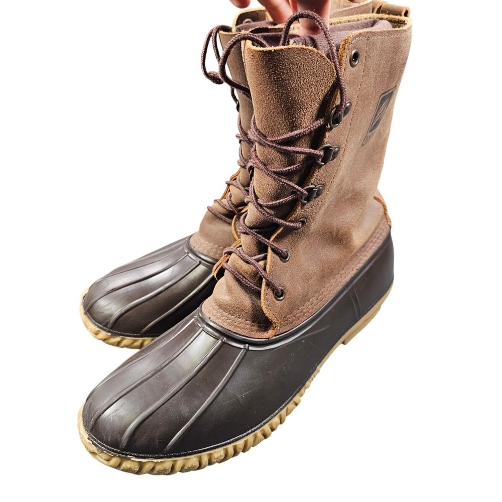 LaCrosse Vintage Brown Leather Rubber Duck Boots Men's Size 10 Made in USA